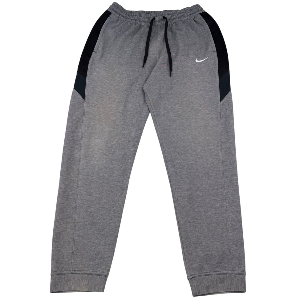 Nike Dri-FIT Jogger Pants Men L Gray Black Athletic Sweatpants Tapered